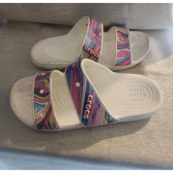 Crocs Out of this World Sandals Multi Swirl 207248 Women Size 11 Men Size 9 - Picture 2 of 7